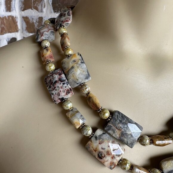 Southwestern Artisan Belt Multicolor Crazy Lace Agate Beaded Gemstones 44" - Picture 10 of 13